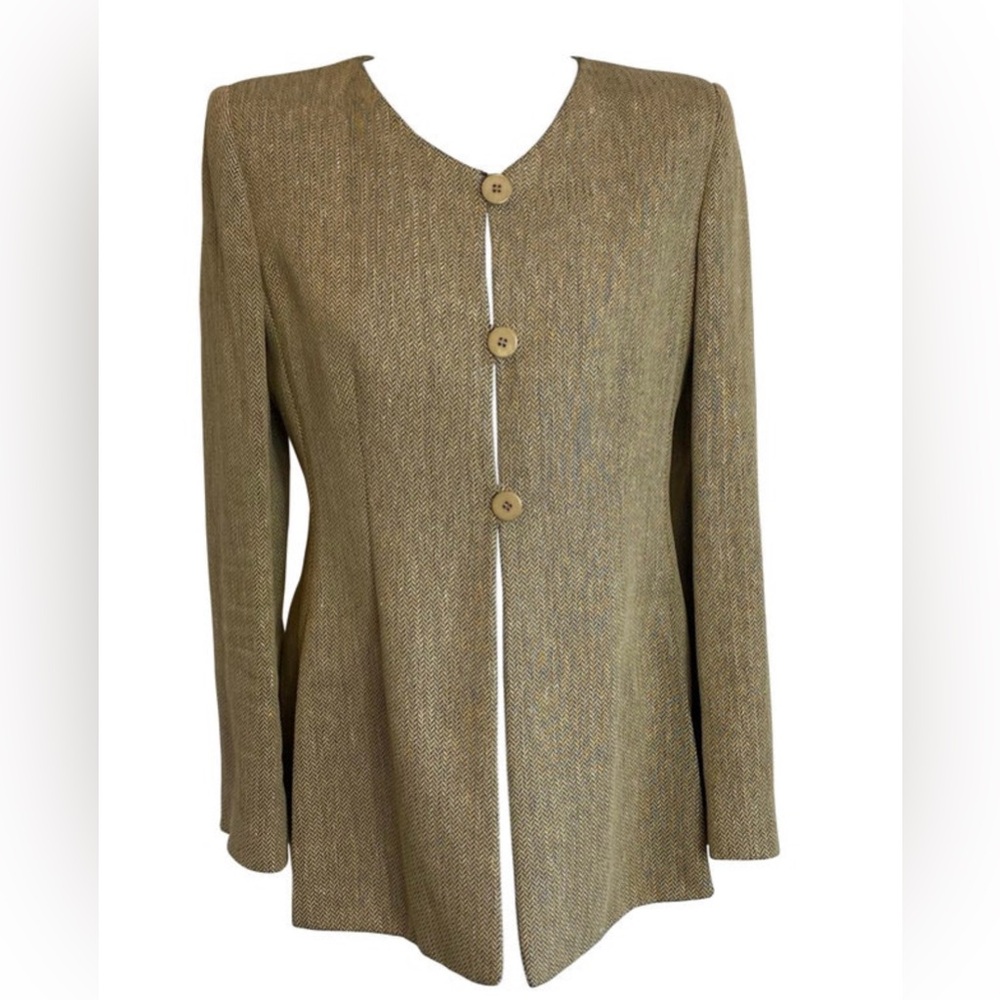 Vintage Armani Collezioni Women's Tan Blazer